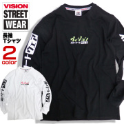 VISION Tシャツ 袖ロゴ 長袖Tシャツ メンズ ロンT ヴィジョンストリートウェア ロゴ トップス VISION-128