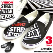 VISION スニーカー ロゴプリント ヴィジョン スリッポン メンズ AVILA メンズシューズ VISION-333