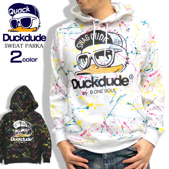 DUCK DUDE パーカー スプラッシュ スウェットパーカー メンズ ダックデュード アヒル プルオーバー PKL-128
