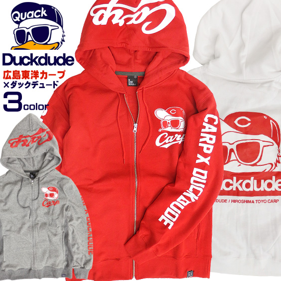 DUCK DUDE パーカー 広島東洋カープ スウェットパーカー ジップアップ カープ ダックデュード コラボ PKL-318