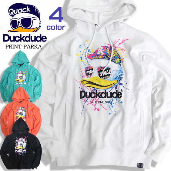 DUCK DUDE パーカー スプラッシュプリント スウェットパーカー メンズ ダックデュード ビーワンソウル PKL-323