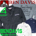 BEN DAVIS シャツ ベンデイビス ツイルシャツ メンズ 長袖シャツ 刺繍入り カジュアルシャツ BEN-1092