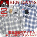 BEN DAVIS ウエスタンシャツ ベンデイビス 長袖シャツ 当店別注企画のチェック柄ウエスタンシャツ。BEN-560