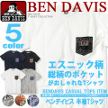 BEN DAVIS Tシャツ ベンデイビス 半袖Tシャツ 胸ポケット付きTシャツ エスニック柄 メンズ Tシャツ BEN-978