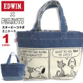 EDWIN ミニトート スヌーピー コラボバッグ PEANUTS トートバッグ ファーロン カバン デニム EDWIN-004