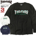 THRASHER Tシャツ ローズ ロゴ 長袖Tシャツ ROSES スラッシャー メンズ ロンT 薔薇 THRASHER-015