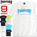 THRASHER Tシャツ 蛍光プリント 半袖Tシャツ スラッシャー ロゴプリント メンズ ストリート THRASHER-032