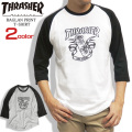 THRASHER Tシャツ スラッシャー 7分袖Tシャツ メンズ ラウンド裾 七分袖 ラグラン THRASHER-043