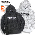 THRASHER パーカー 総柄 スウェットパーカー メンズ スラッシャー ロゴプリント スウェット THRASHER-055