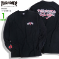 THRASHER Tシャツ レーシングロゴ 長袖Tシャツ メンズ ロンT 長袖トップス ロゴプリント THRASHER-087