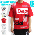 b-one-soul Tシャツ 総柄プリント 半袖Tシャツ B ONE SOUL トップス メンズ ストリート系 TSS-328