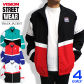 VISION トラックジャケット 切り替え ジャケット ビッグシルエット メンズ ナイロンジャケット VISION-040