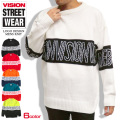 VISION セーター 切り替え ニットセーター メンズ クルーネック ニット ビジョンストリートウェア VISION-068