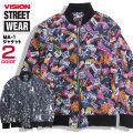 VISION ジャケット 総柄 MA-1 ヴィジョン アウター ロゴ刺繍 ミリタリージャケット ビジョン VISION-135