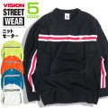 VISION セーター ネオンカラー ニット ヴィジョン ラインニット 秋冬 ビジョンストリートウェア VISION-137