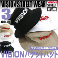 VISION STREET WEAR ヴィジョンストリートウェア 帽子 メンズ VISIONのロゴ刺繍入りバケットハット。VISION-307