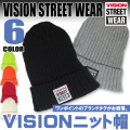 VISION STREET WEAR ヴィジョンストリートウェア 帽子 メンズ VISIONのタグ付きニット帽。VISION-308
