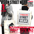 VISION STREET WEAR トートバッグ ヴィジョンストリートウェア 手提げバッグ ロゴプリント VISION-320
