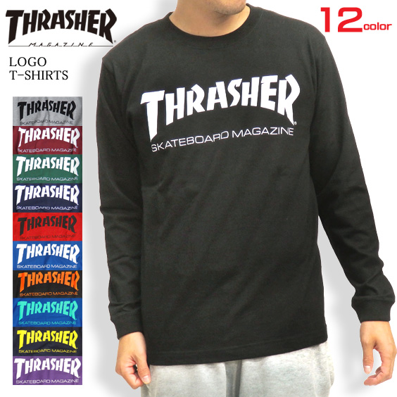 THRASHER Tシャツ ロゴ 長袖Tシャツ スラッシャー ロンT メンズ 長袖 トップス THRASHER-004