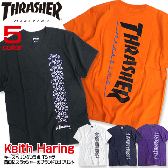 THRASHER Tシャツ キースヘリング 半袖Tシャツ Keith Haring コラボアイテム THRASHER-023