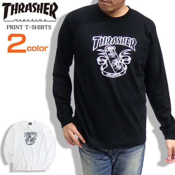 THRASHER Tシャツ スケボープリント 長袖Tシャツ スラッシャー メンズTシャツ トップス THRASHER-038