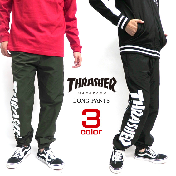 THRASHER パンツ ロゴ ナイロンパンツ スラッシャー ロング パンツ マグロゴ ボトムス THRASHER-048