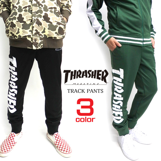 THRASHER ジャージ ロゴプリント トラックパンツ スラッシャー ボトムス ロング パンツ THRASHER-050