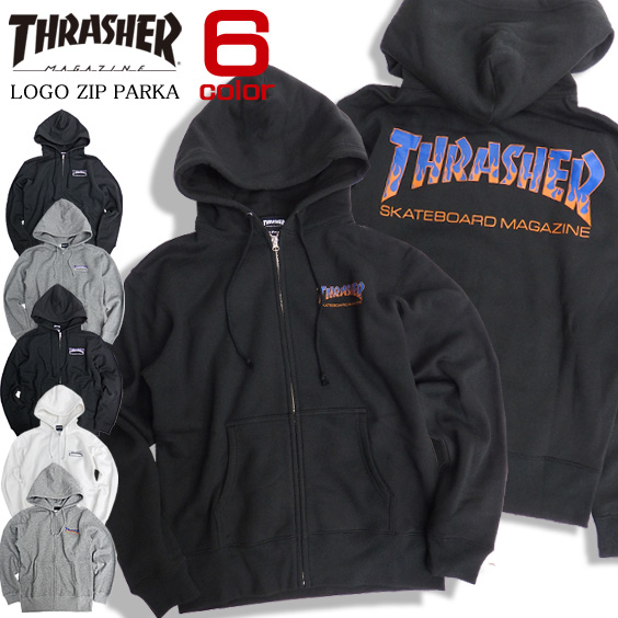 THRASHER パーカー フレームロゴ ジップパーカー スラッシャー スウェットパーカー マグロゴ THRASHER-054