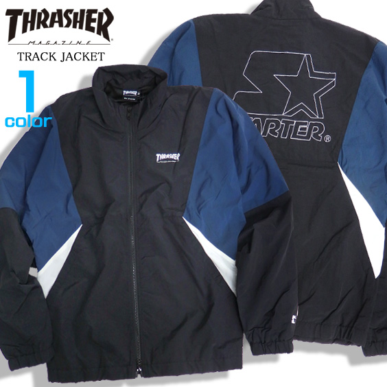 THRASHER ジャケット ロゴ刺繍 トラックジャケット メンズ ナイロンジャケット スラッシャー THRASHER-070