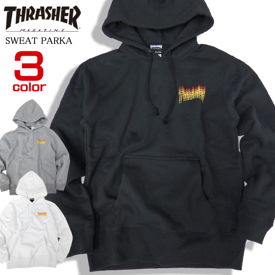 THRASHER パーカー ファイアーロゴ スウェットパーカー メンズ スラッシャー ロゴ スエット THRASHER-074