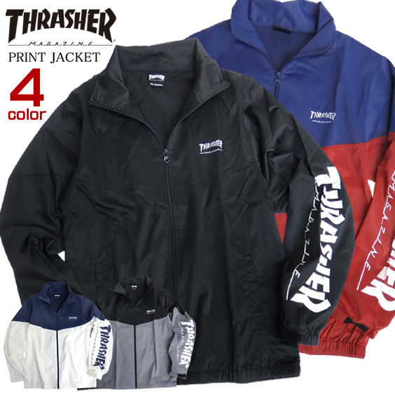 THRASHER ジャケット 袖ロゴ ブルゾン メンズ ライトアウター ロゴ プリント メンズアウター THRASHER-089
