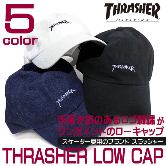 THRASHER キャップ スラッシャー ローキャップ ロゴ刺繍入り メンズ 帽子 THRASHER-1001