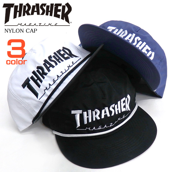 THRASHER キャップ ナイロンキャップ スラッシャー 帽子 刺繍 帽子 スケーターブランド THRASHER-1003