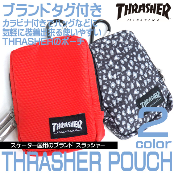 THRASHER ポーチ スラッシャー カラビナ付きポーチ ブランドタグ付き メンズ 小物アイテム THRASHER-1018