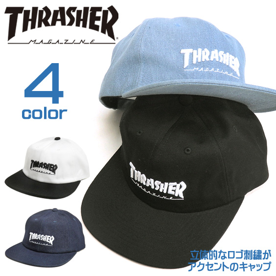 THRASHER キャップ ロゴ刺繍 スナップバック スラッシャー 帽子 ストラップバック 立体刺繍 THRASHER-1022