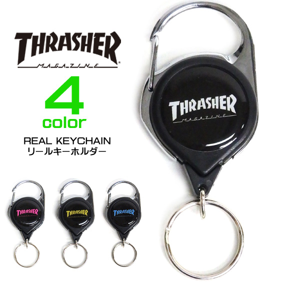 THRASHER リールキーホルダー スラッシャー リールキー ブランドロゴ 小物アイテム キーホルダー THRASHER-1032