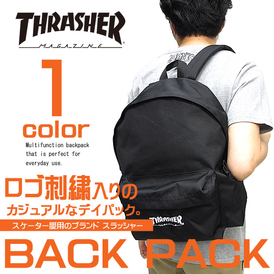 THRASHER バッグ スラッシャー バックパック ロゴ刺繍 リュックサック デイパック THRASHER-THRCD-500