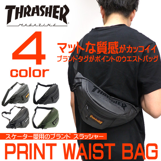 THRASHER バッグ スラッシャー ウエストバッグ マットな質感 ウエストポーチ THRASHER-THRPN-3900