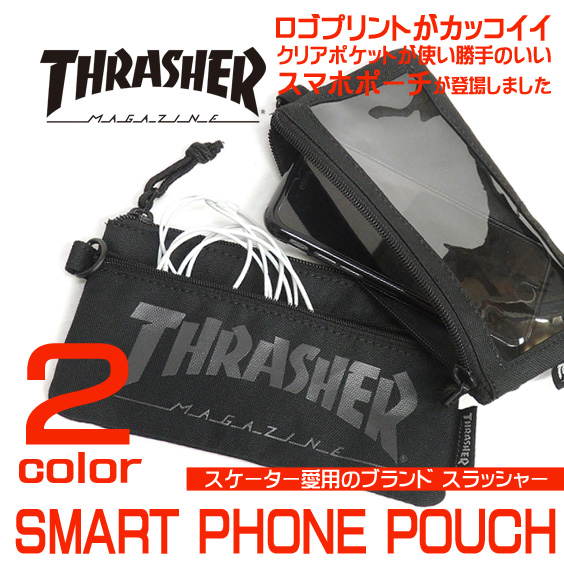 THRASHER ポーチ スラッシャー マルチポーチ 小銭入れ クリアポケット パスケース THRASHER-THRSG115