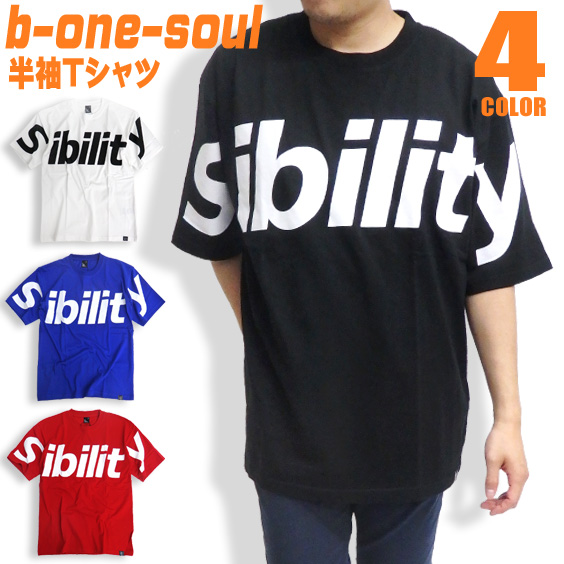 B One Soul Tシャツ ロゴプリント 半袖tシャツ メンズ ストリート B One Soul トップス
