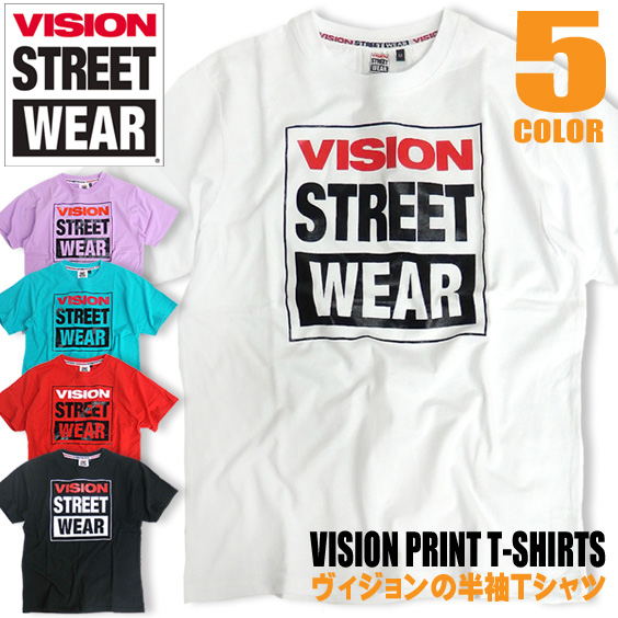 VISION Tシャツ ブランドロゴ プリント VISION STREET WEAR 半袖Tシャツ メンズ VISION-007
