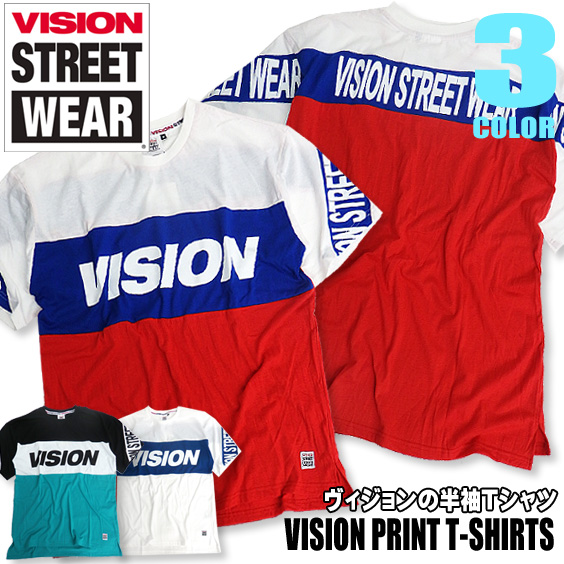 VISION Tシャツ 切り替え 半袖Tシャツ VISION STREET WEAR 切替えTシャツ VISION-030