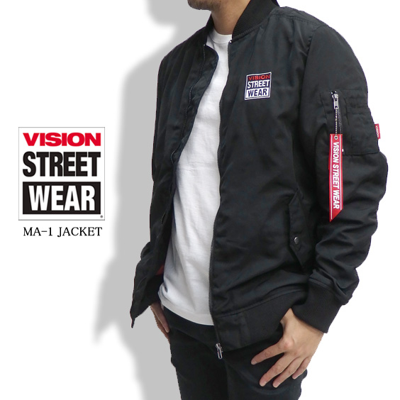 VISION ジャケット フォト転写プリント MA-1 バックプリント アウター ヴィジョン ブルゾン VISION-058