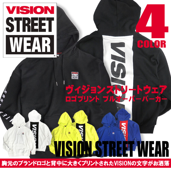 VISION パーカー ビジョンストリートウェア プルオーバーパーカー ロゴプリント スウェット メンズ VISION-103