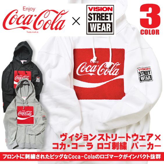コカ・コーラ パーカー VISION プルオーバーパーカー スウェット Coca-Cola ボックスロゴ VISION-118