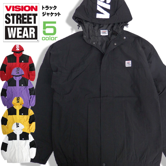 VISION トラックジャケット アノラックパーカー メンズ ナイロンブルゾン シワ加工 ヴィジョン VISION-139