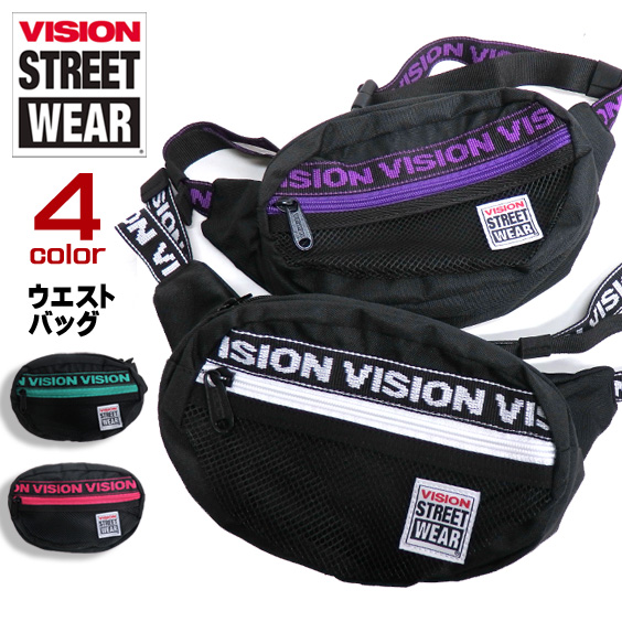 VISION ウエストバッグ ロゴテープ ショルダーバッグ ヴィジョン カバン ボディバッグ VISION-VSJQ200