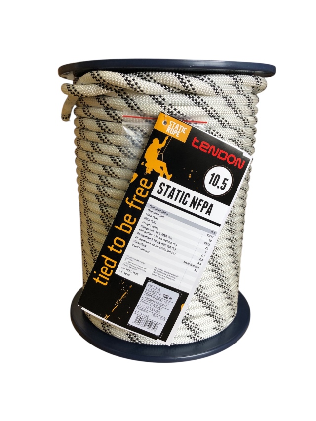テンドン スタティックプロNFPA 10.5mm100m ホワイト 【32kN】