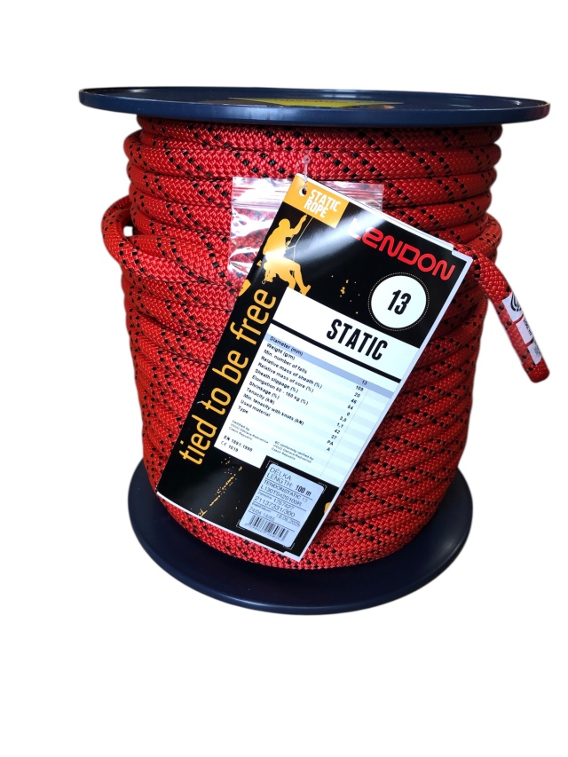セミスタティックロープ 13mm100 m テンドン レッドEN1891
