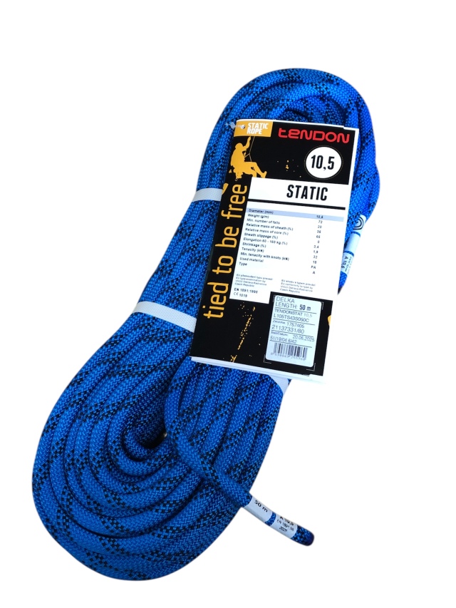 セミスタティックロープ 10.5mm50 m テンドン ブルーEN1891